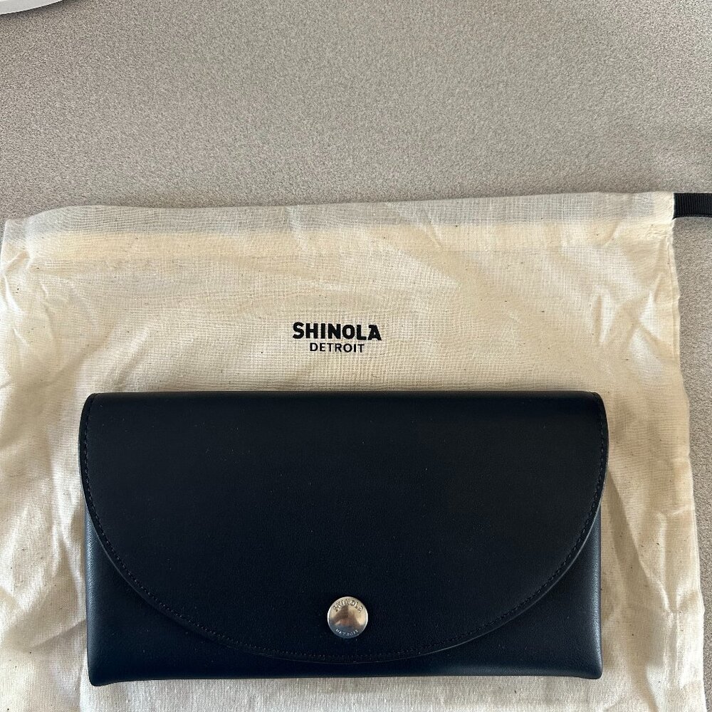 SHINOLA Birdy Large Snap Wallet in Navy NWOT - never used